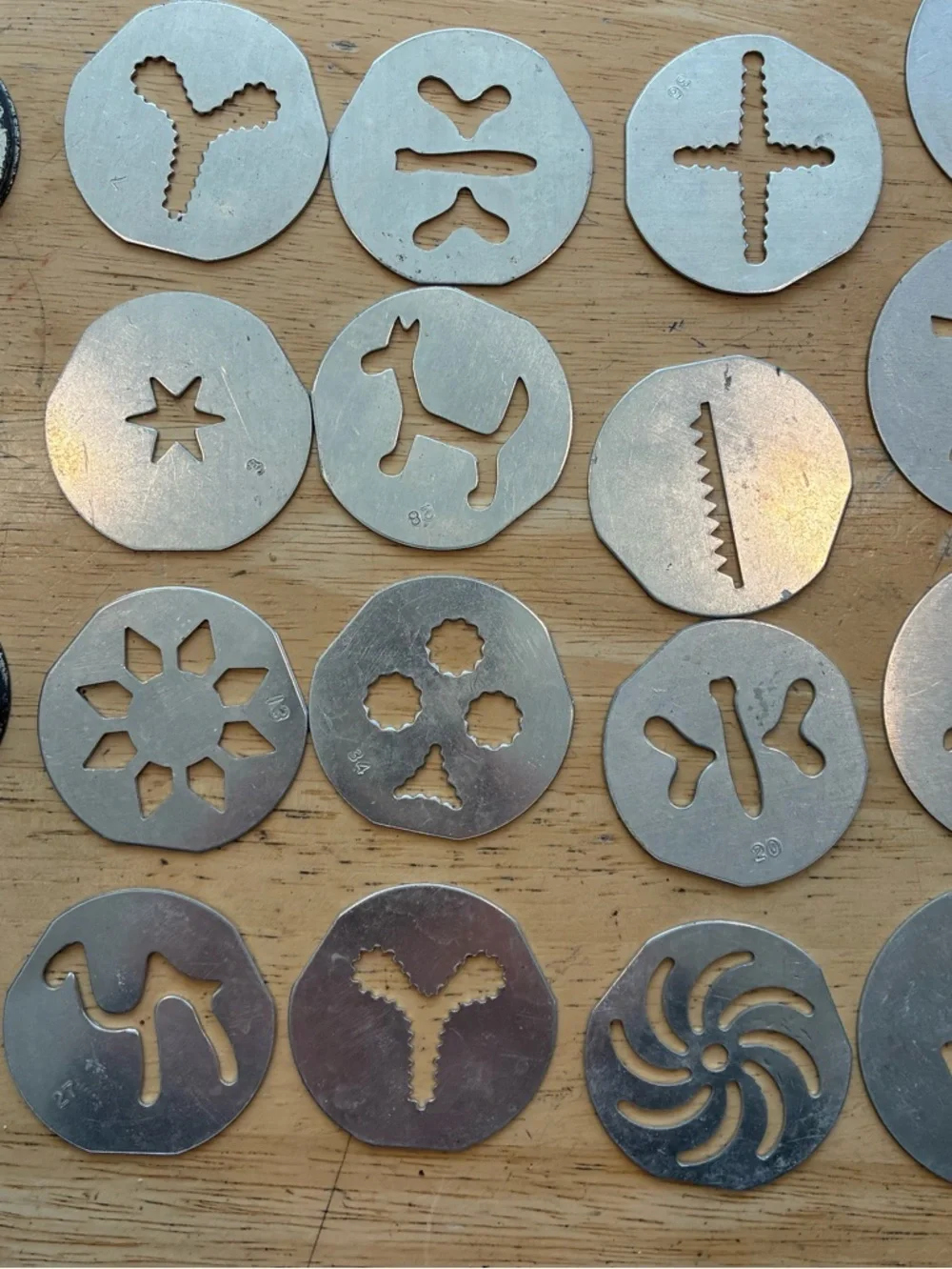 Vintage Cookie Press Discs- Set of 20 Wear Ever Super Shooter & More